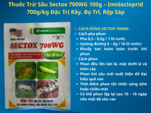 Thuốc Trừ Sâu Sectox 700WG 100g – Imidacloprid 700g/kg Đặc Trị Rầy, Bọ Trĩ, Rệp Sáp