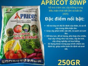 Thuốc Trừ Bệnh Apricot 80WP 250gr – Phòng Trừ Nấm & Vi Khuẩn, Bảo Vệ Cây Trồng