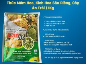 Lân 86 (0-60-20) PK Nova HiPhos 1kg – Phân Bón Kích Mầm Hoa, Đánh Thức Hoa Sầu Riêng, Cây Ăn Trái