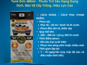 Tank Đức 480ml – Thuốc Trừ Sâu Dạng Dung Dịch, Bảo Vệ Cây Trồng, Hiệu Lực Cao